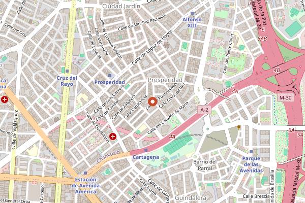 Map showing Restaurante Rías Bajas in Madrid