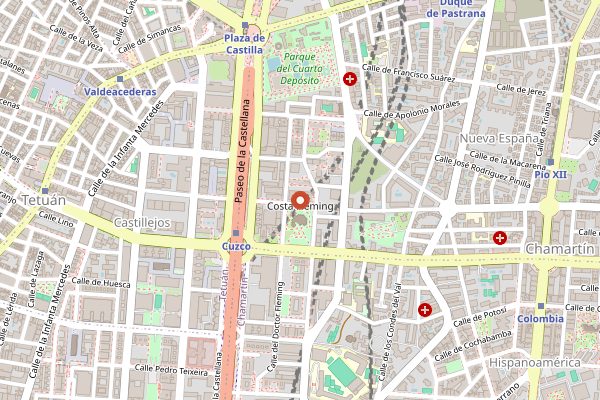 Map showing Sacha in Madrid