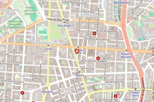 Map showing Sala de Despiece in Madrid