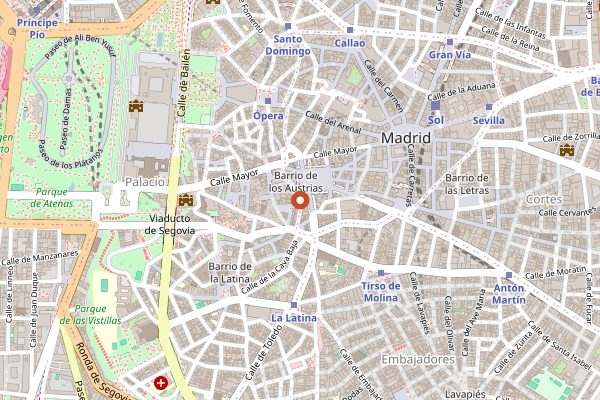 Map showing Sobrino de Botin in Madrid