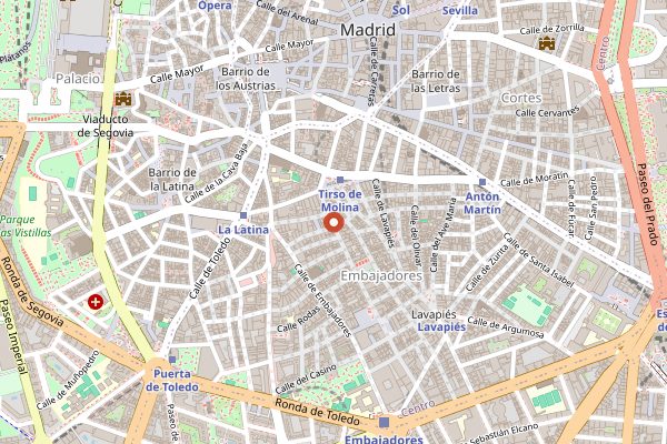 Map showing Taberna Antonio Sanchez in Madrid