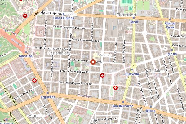 Map showing Bar El Jamon in Madrid