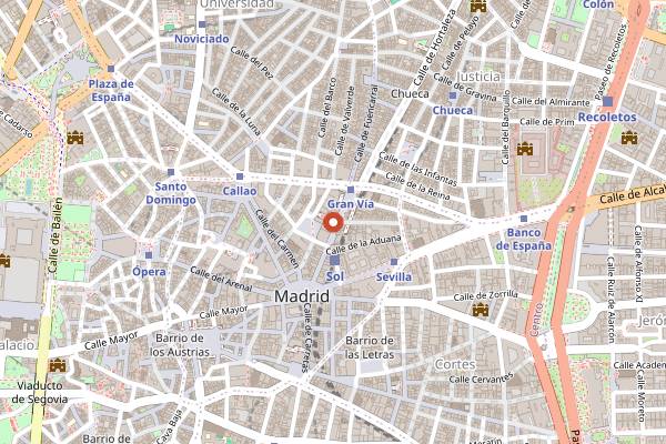 Map showing Galipán Montera in Madrid