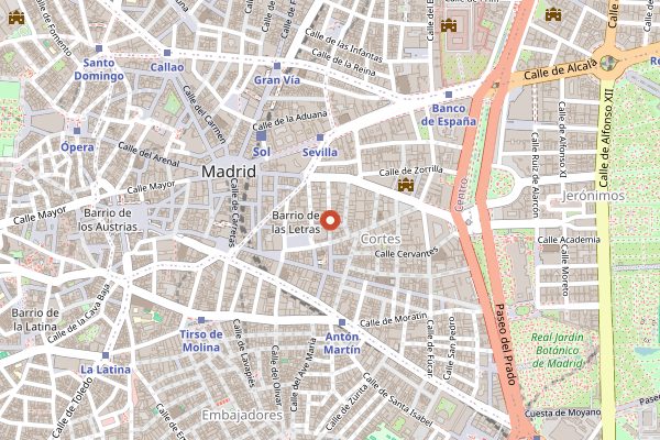 Map showing Rosales (Gilda tapas) in Madrid