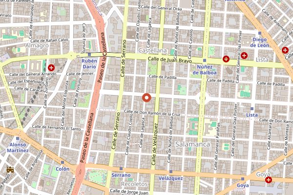 Map showing Lavinia in Madrid