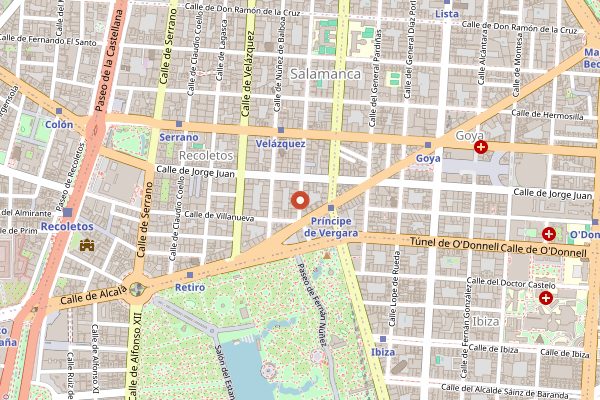 Map showing Vinos Jose Pascual in Madrid