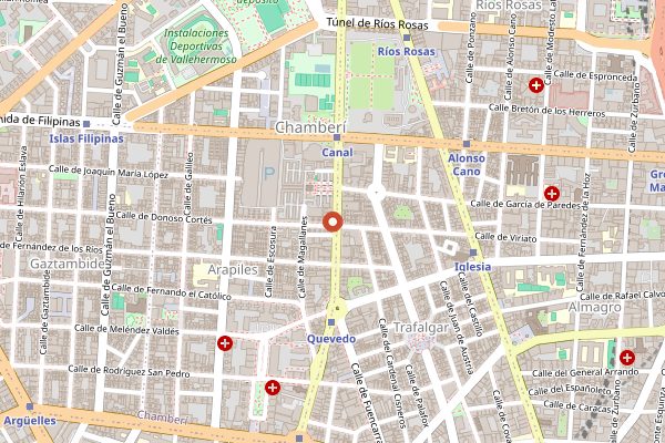Map showing Vinothecvm in Madrid
