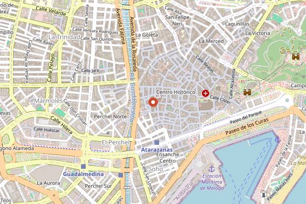 Map showing Santa Canela in Málaga