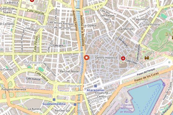 Map showing The Pharmacy in Málaga