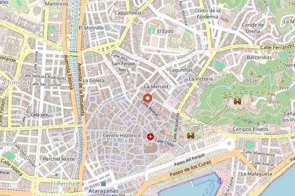 Map showing Central Beers in Málaga