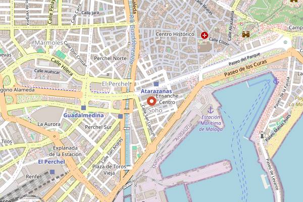 Map showing La Fábrica in Málaga