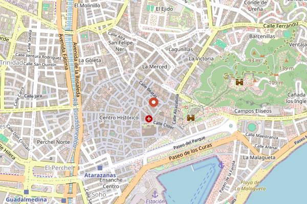 Map showing Casa Lola in Málaga