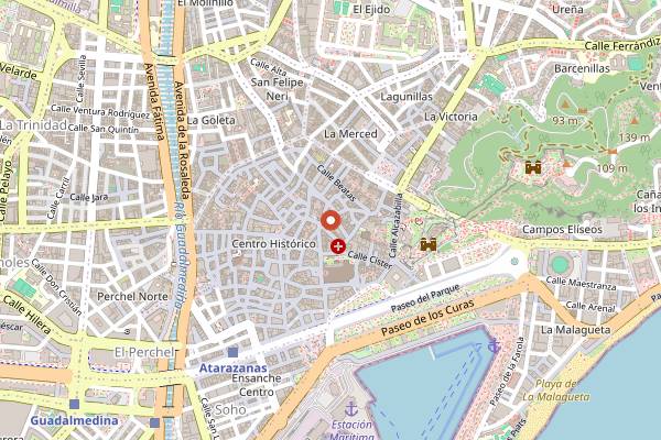 Map showing La Casa del Piyayo in Málaga