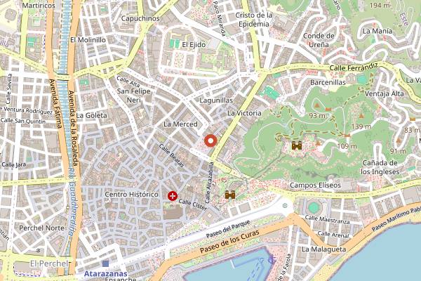 Map showing Café con Libros in Málaga