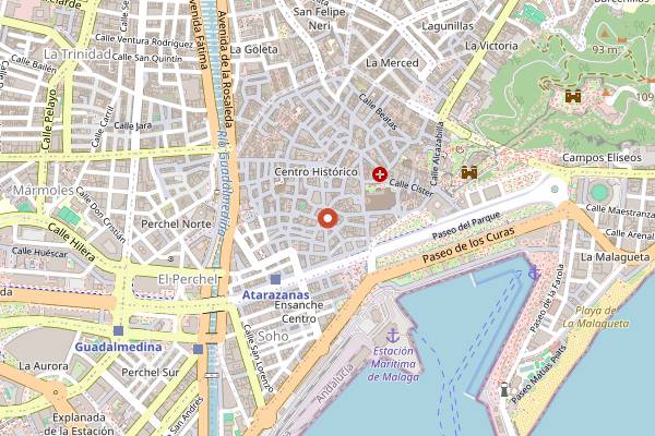 Map showing Casa Mira in Málaga