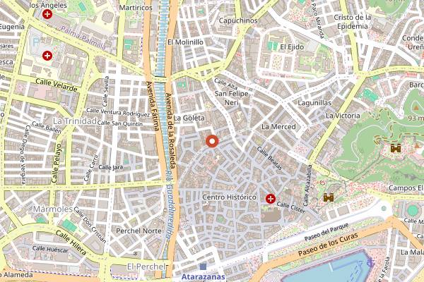 Map showing Kima Coffee in Málaga