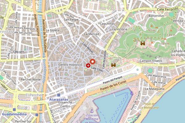 Map showing La Tetería in Málaga