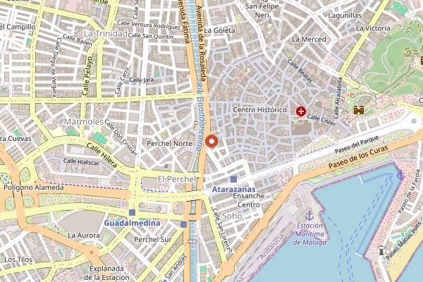 Map showing Recyclo Bike Café in Málaga