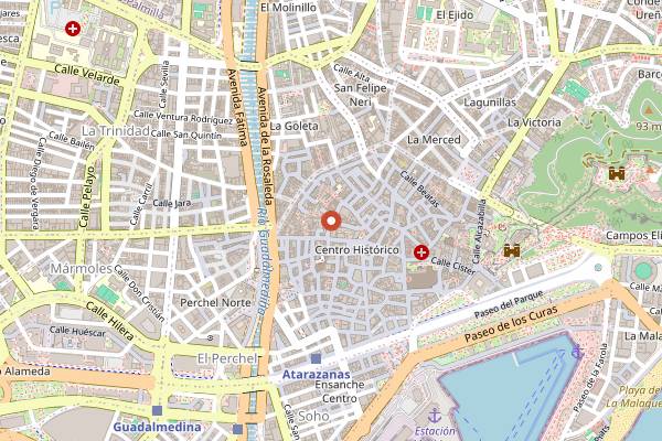 Map showing Syra Coffee in Málaga