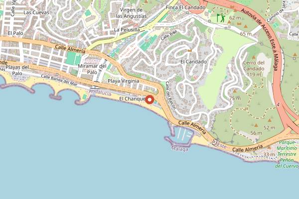 Map showing El Tintero in Málaga