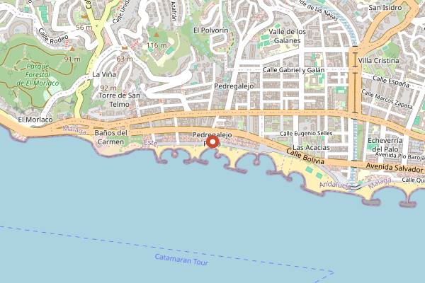 Map showing La Machina in Málaga