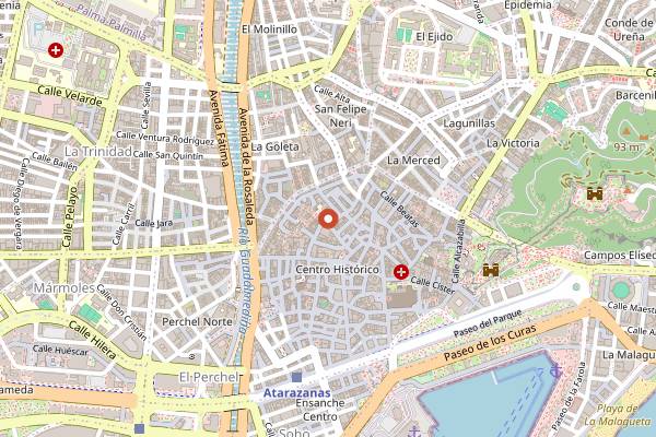 Map showing Las Merchanas in Málaga