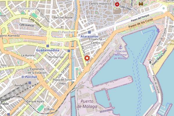 Map showing Mesón Ibérico in Málaga