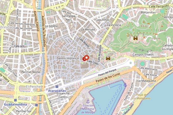 Map showing Food Lover Tour Cooking Class in Málaga