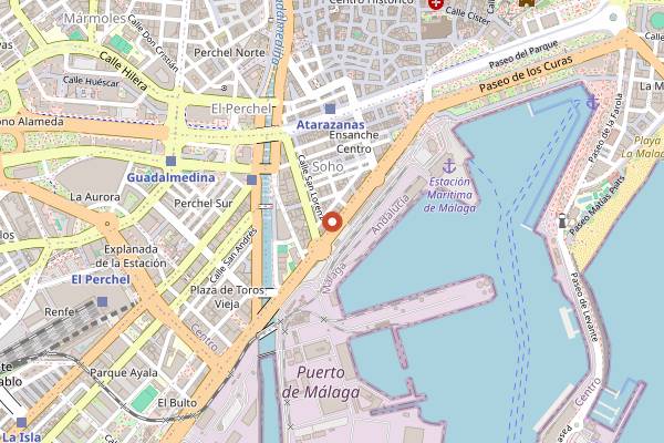 Map showing Spain Food Sherpas Tapas Cooking Class in Málaga