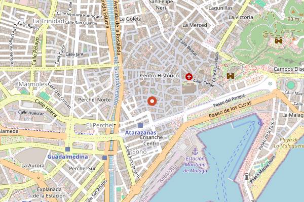 Map showing Meet Vegano in Málaga