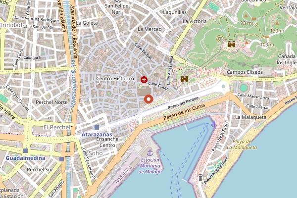 Map showing El Refectorium Catedral in Málaga