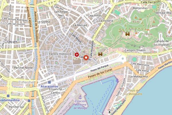 Map showing La Cosmo in Málaga