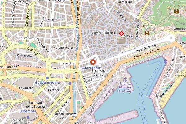 Map showing Antigua Casa de Guardia in Málaga