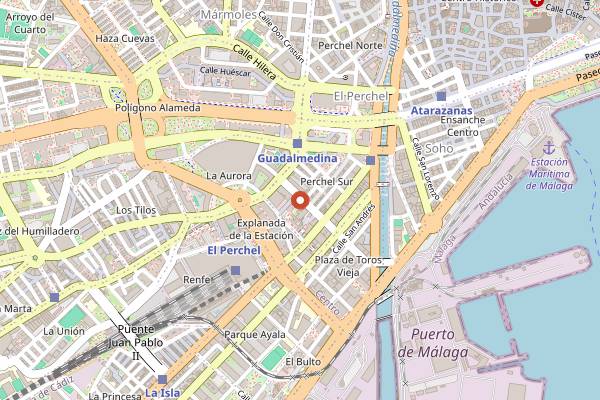 Map showing Mercado del Carmen in Málaga
