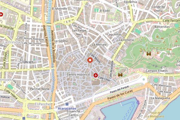 Map showing Asador Ovidio in Málaga