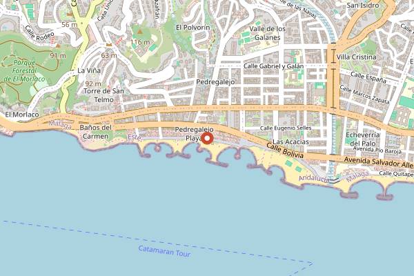 Map showing El Caleño in Málaga