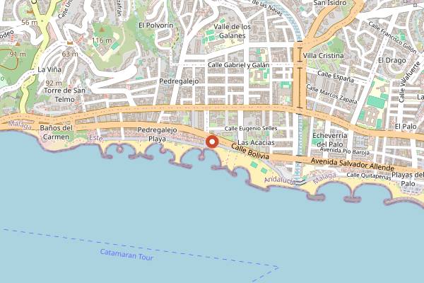 Map showing Miguelito el Cariñoso in Málaga