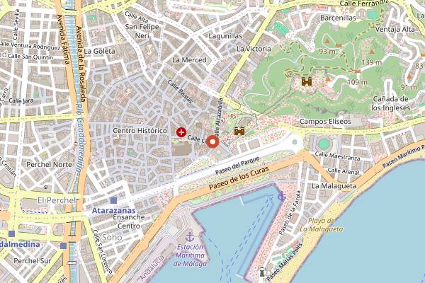 Map showing Uvedoble Taberna in Málaga