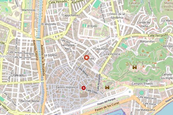 Map showing Vino Mío in Málaga