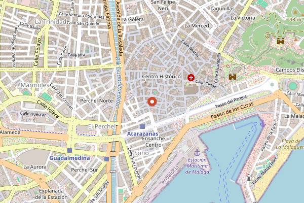 Map showing Bodegas Quitapenas in Málaga