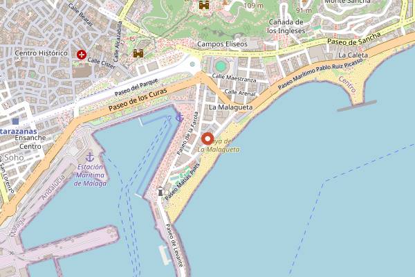 Map showing VinumPlay in Málaga