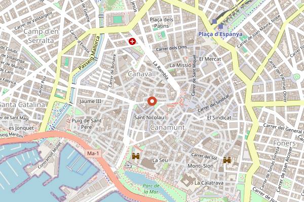 Map showing Forn Fondo in Palma