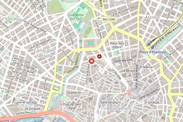 Map showing La Molienda Bisbe in Palma