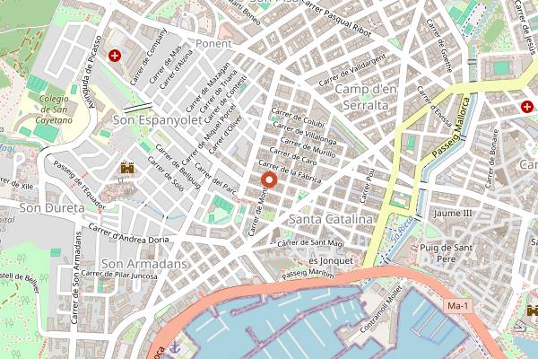 Map showing Mama Carmen's in Palma
