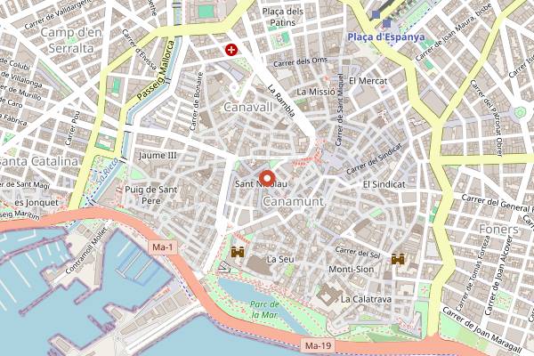 Map showing Can Frasquet in Palma