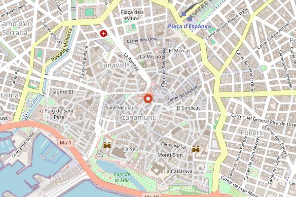 Map showing Mistral Coffee Banc in Palma