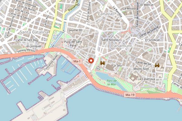 Map showing Ca n'Ela Vegan Restaurant in Palma