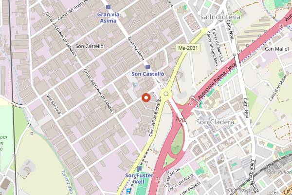 Map showing Festa des Vermar in Palma