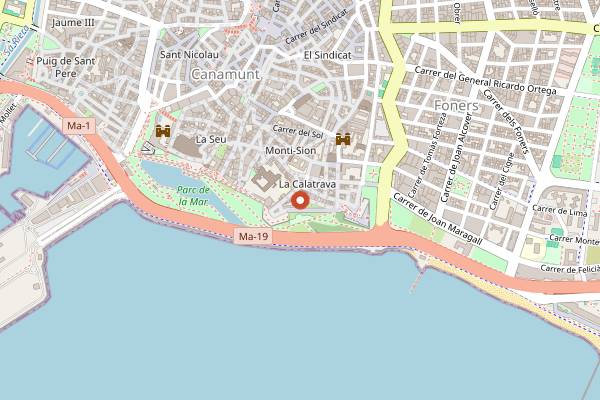 Map showing DINS Santi Taura in Palma