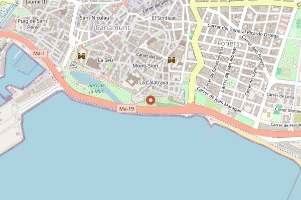 Map showing NoFrills Excursions in Palma